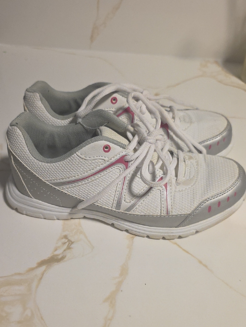 Women's White & Pink Athletic Sneakers